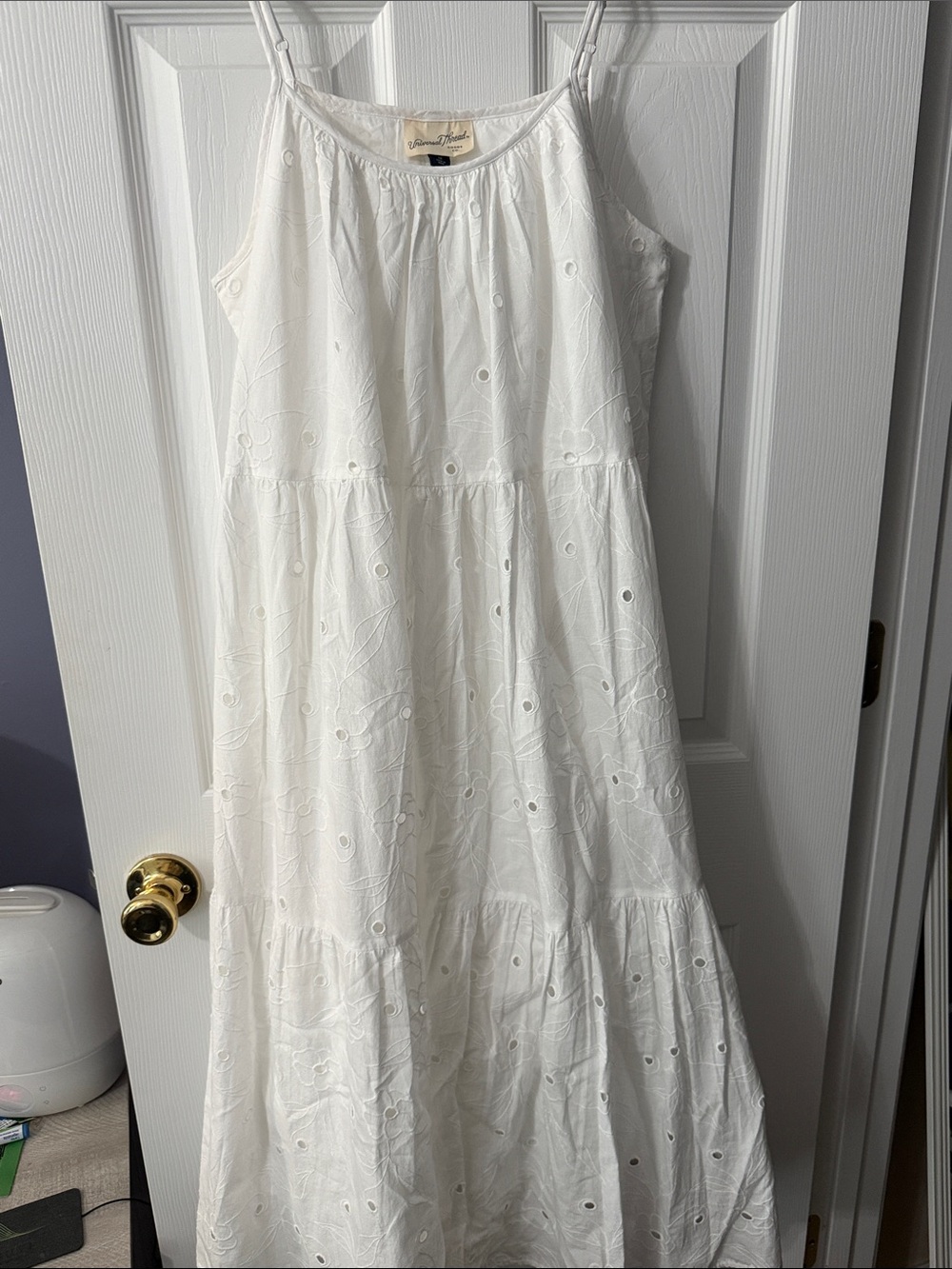 White Eyelet Midi Dress